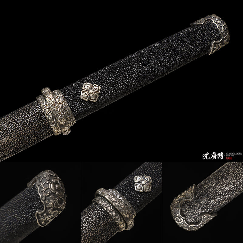 Ruishuang Tang Dao white copper and Fish-skin Grip| Shen Guang Long