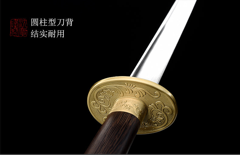 揚武苗刀雞翅木｜沈廣隆｜鞘身與配件細節