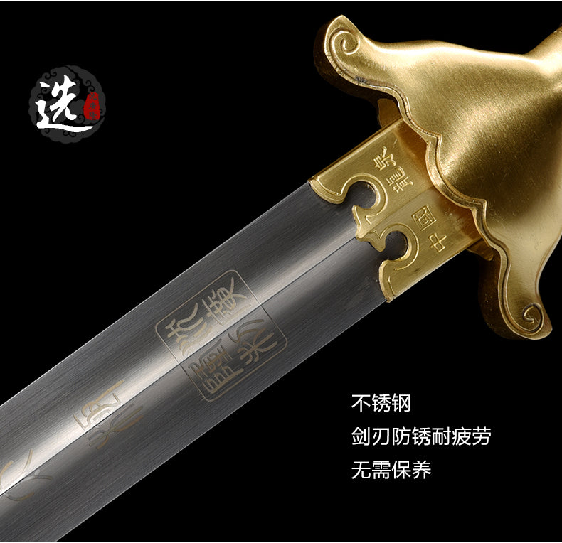 沈廣隆揚武雙手劍護手與劍身細節
